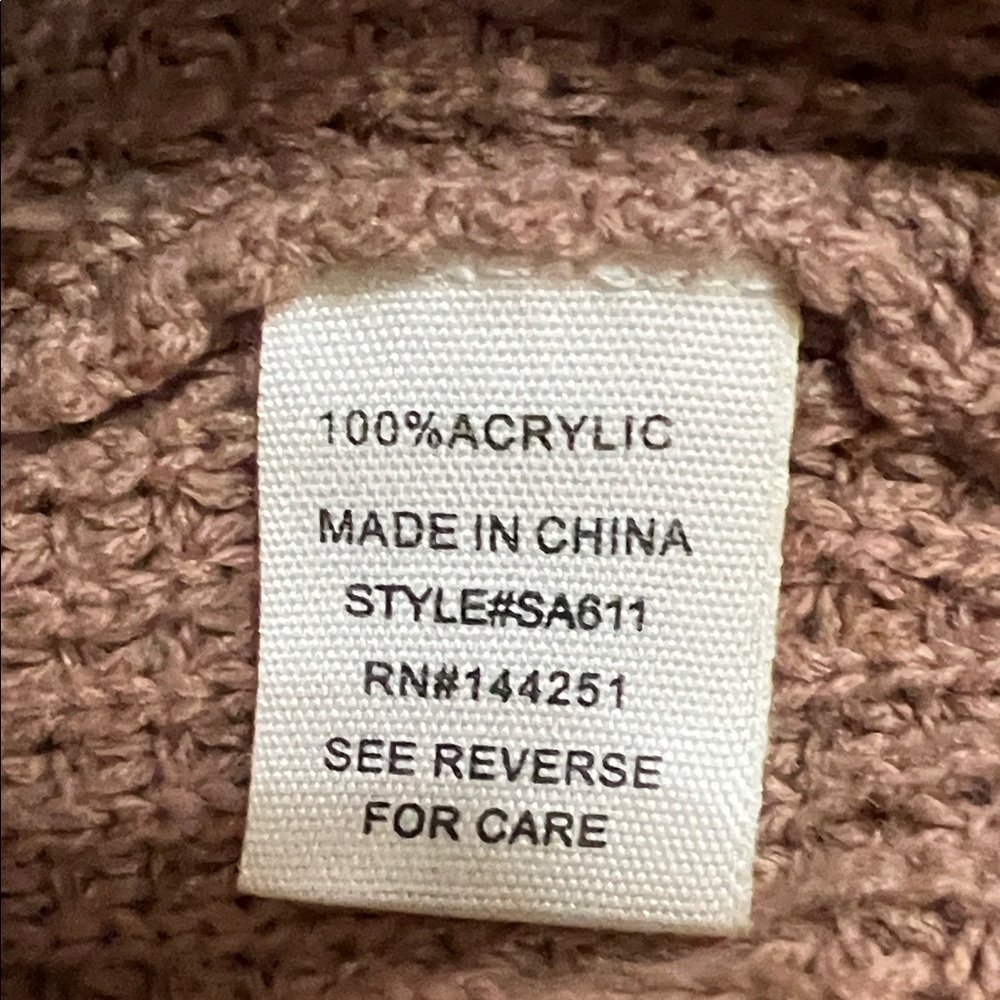 moon & madison Frayed Pinkish Tan V-Neck Sweater - Picture 3 of 7